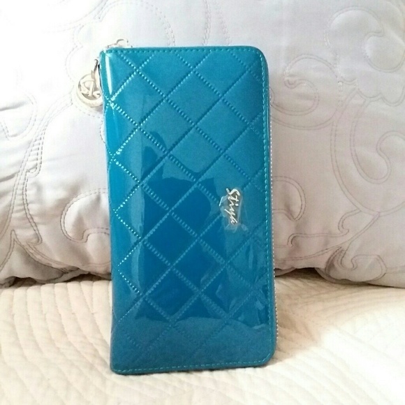 STIYA  Genuine Leather Glossy Zippered Wallet - Picture 1 of 2